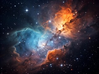 Fototapeta premium Nebula in outer space galaxy cosmic dust, interstellar clouds, astronomy, and star formation in the universe view