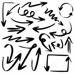 Hand drawn arrow icon set iso...