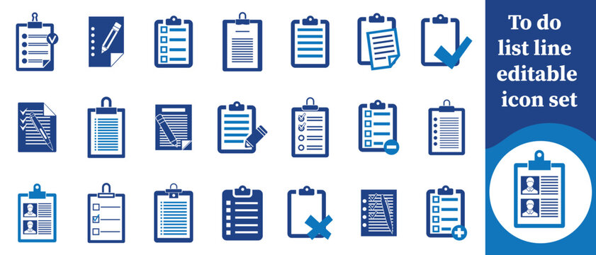 To do list line editable icon se, checklist, task, task management, notes, reminder, planner, productivity, priority, bullet list, agenda, daily plan, weekly plan, monthly plan and more