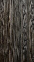 Fototapeta premium Dark wooden surface with natural vertical grain texture for background, design template, furniture, wall or flooring material.