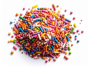 Sweet Rainbow Sprinkle Mix in White Background