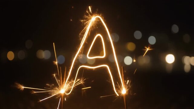 sparkler alphabet letter a