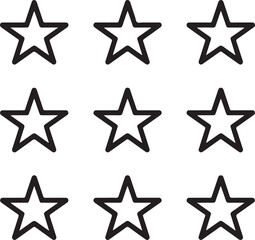 Obraz premium Outline Icon Set of Stars Minimal Line Art Uniform Thickness