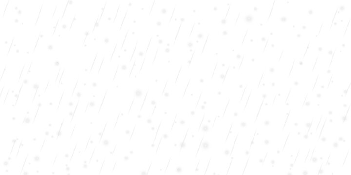 Realistic rain drops, rainfall and snowfall on transparent background with natural wet water effect, misty drizzle and heavy rain atmosphere creating dynamic outdoor snow falling weather scene