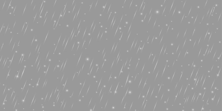 Realistic rain drops, rainfall and snowfall on transparent background with natural wet water effect, misty drizzle and heavy rain atmosphere creating dynamic outdoor snow falling weather scene