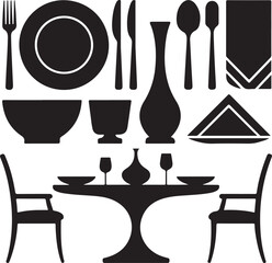 Silhouette Set of Bookshelves Books Plant Pots Bookends Candles and Table Lamp