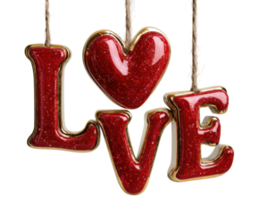 Love symbols for home valentine’s day artistic isolated on transparent background