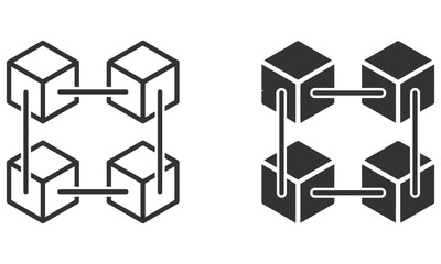 Obraz premium Blockchain icon isolated on a white background vector illustration