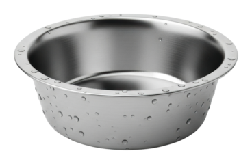 Water-resistant stainless steel bowl kitchen product showcase clean isolated on transparent background