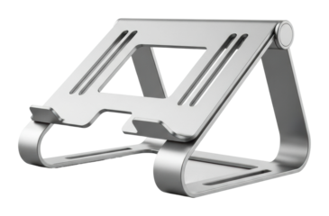 Adjustable laptop stand for home office modern design ergonomic view isolated on transparent background
