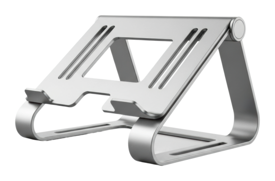 Adjustable laptop stand for home office modern design ergonomic view isolated on transparent background