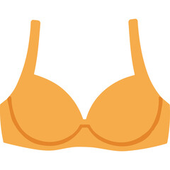 Simple Orange Bra With Transparent Background And White Straps Detailed Outline And Center Panel For Everyday Wear