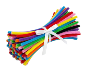 Colorful pipe cleaners crafting supplies creative space product isolated on transparent background