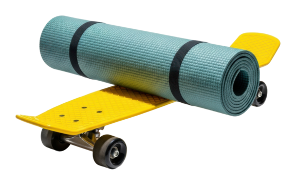 Yoga session preparation urban park wellness isolated on transparent background