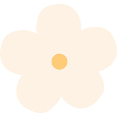 Simple Peach Colored Flower With Yellow Center Isolated On Transparent Background Vector Illustration