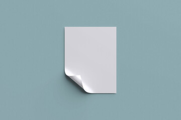 A4 or A5 paper for mockup with blue background