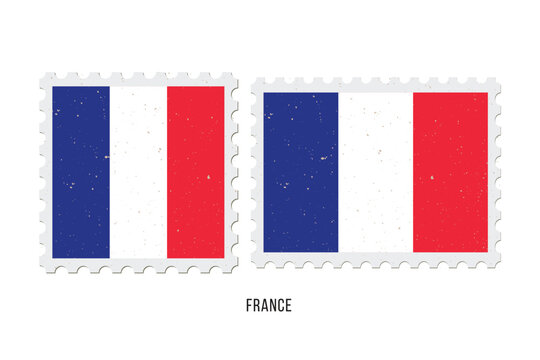 Postage stamp France. Vintage vector illustration in grunge style.