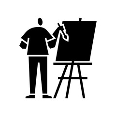 painting glyph icon. painter illustration.