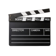 Fototapeta premium Movie clapper board scene take roll and production tool film