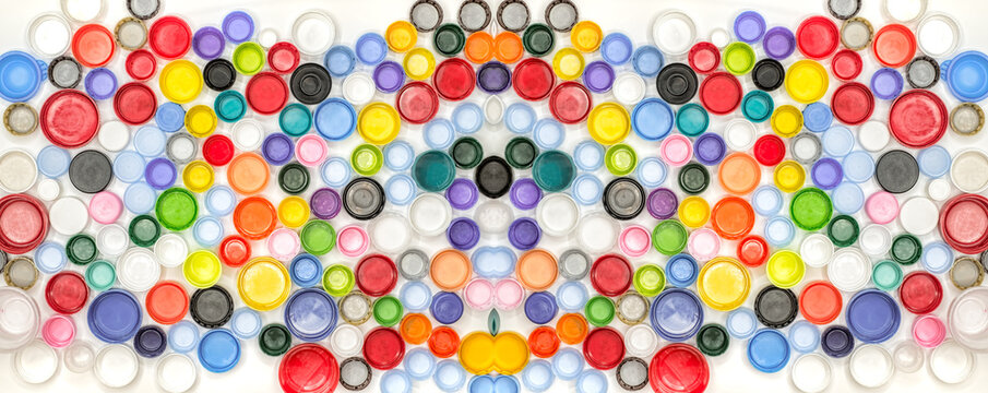 Recycled Multicolored Plastic Bottle Caps