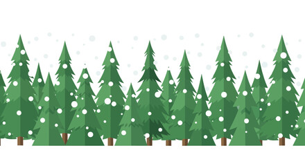 Seamless christmas pattern with trees and snow design for festive backgrounds and decorations