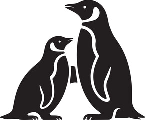 Obraz premium Penguins silhouette illustration showing animals of antarctica and wildlife nature