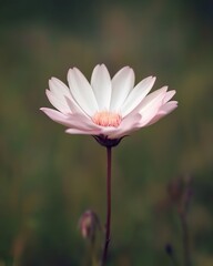 Delicate, pale pink and white flower, soft focus,  nature's beauty