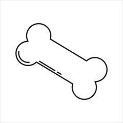 Editable dog chew bone vector icon. Veterinary medicine, animals, pet care, pet shop. on a white background.