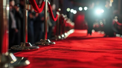 An exclusive event venue with a red carpet walkway leading into the building.