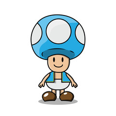 Blue Big Head Mushroom Man