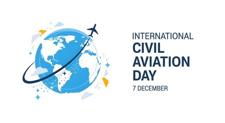 Celebrate International Civil Aviation Day on December 7th with stunning global flight imagery and a modern design.