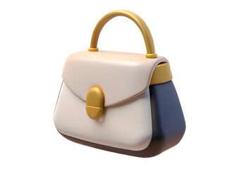 3d small handbag with a top handle, resembling a clutch.