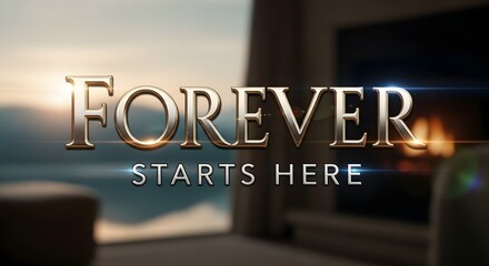 A cozy living room with a fireplace and a sunset view through the window, creating a warm and inviting atmosphere for relaxation and comfort