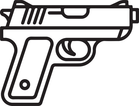 Simple outline icon of a handgun pistol