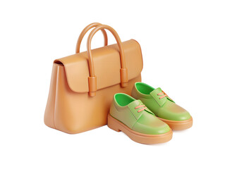A 3d handbag and a pair of matching shoes.