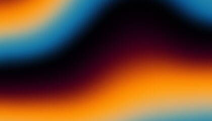 Glowing teal red yellow orange black abstract color gradient banner poster cover design, dark grainy texture, copy space