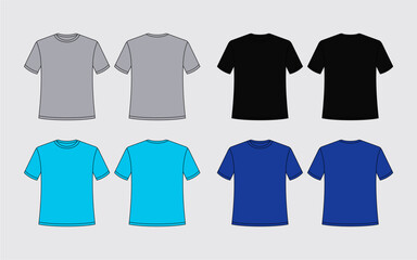 Colored tshirt vector illustration template white tshirt vector drawing