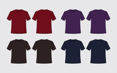 Colored tshirt vector illustration template white tshirt vector drawing