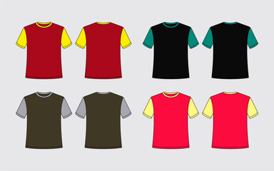 Colored tshirt vector illustration template white tshirt vector drawing