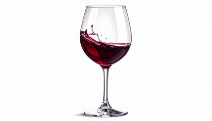 Stream of red wine pouring into upright clear glass against plain white background. Rich color and clarity highlight elegance, dining, and beverage presentation in minimalist visual style.