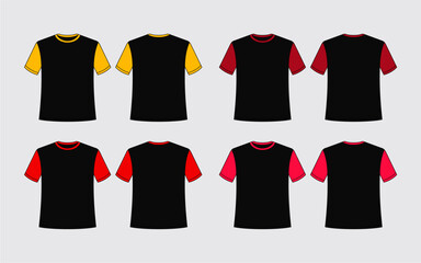 Colored tshirt vector illustration template white tshirt vector drawing