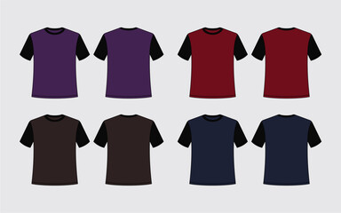 Colored tshirt vector illustration template white tshirt vector drawing