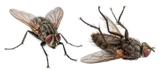 Two flies, one alive and one dead