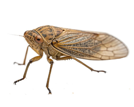 Close up of a brown planthopper in studio