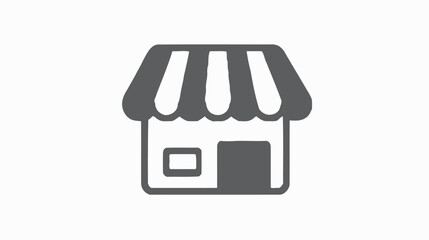 Generic shop storefront icon with striped awning, representing retail, commerce, small business, and marketplace