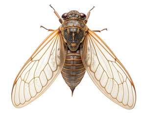 Cicada, studio shot, top view of the insect