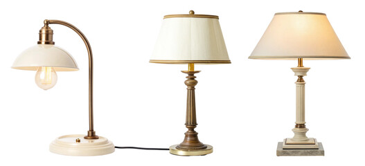 Three vintage table lamps for home decor