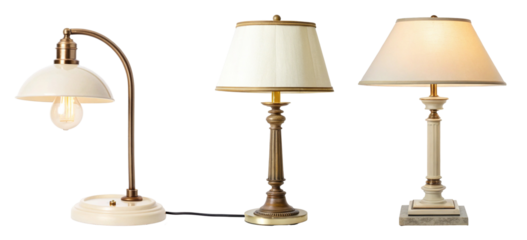 Three vintage table lamps for home decor