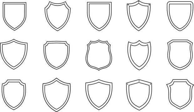 Clipart shield vector collection security badge outline templates
