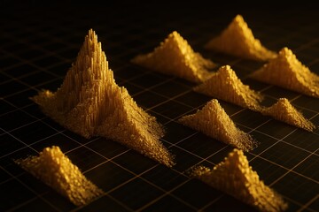 Data Peaks: Visualization of abstract data sets that transform into a mountainscape